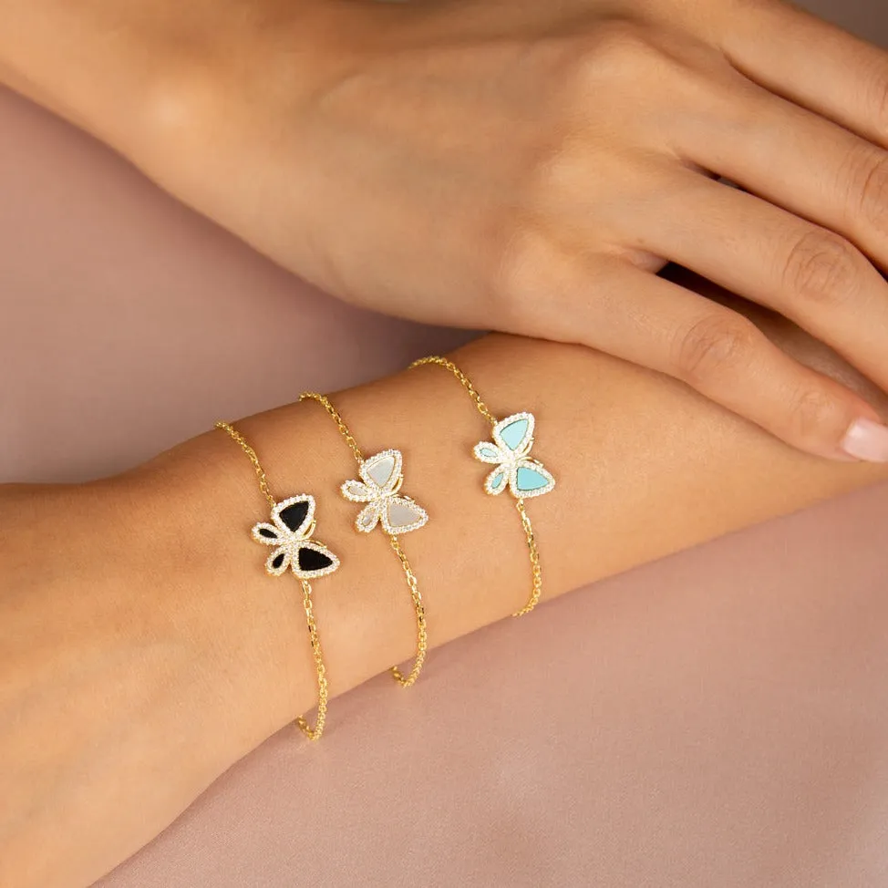 Pavé Gemstone Butterfly Bracelet sold by Adina Eden's product image thumbnail 2