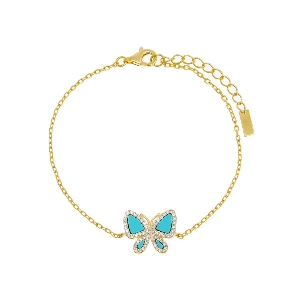 Pavé Gemstone Butterfly Bracelet sold by Adina Eden's product image thumbnail 3