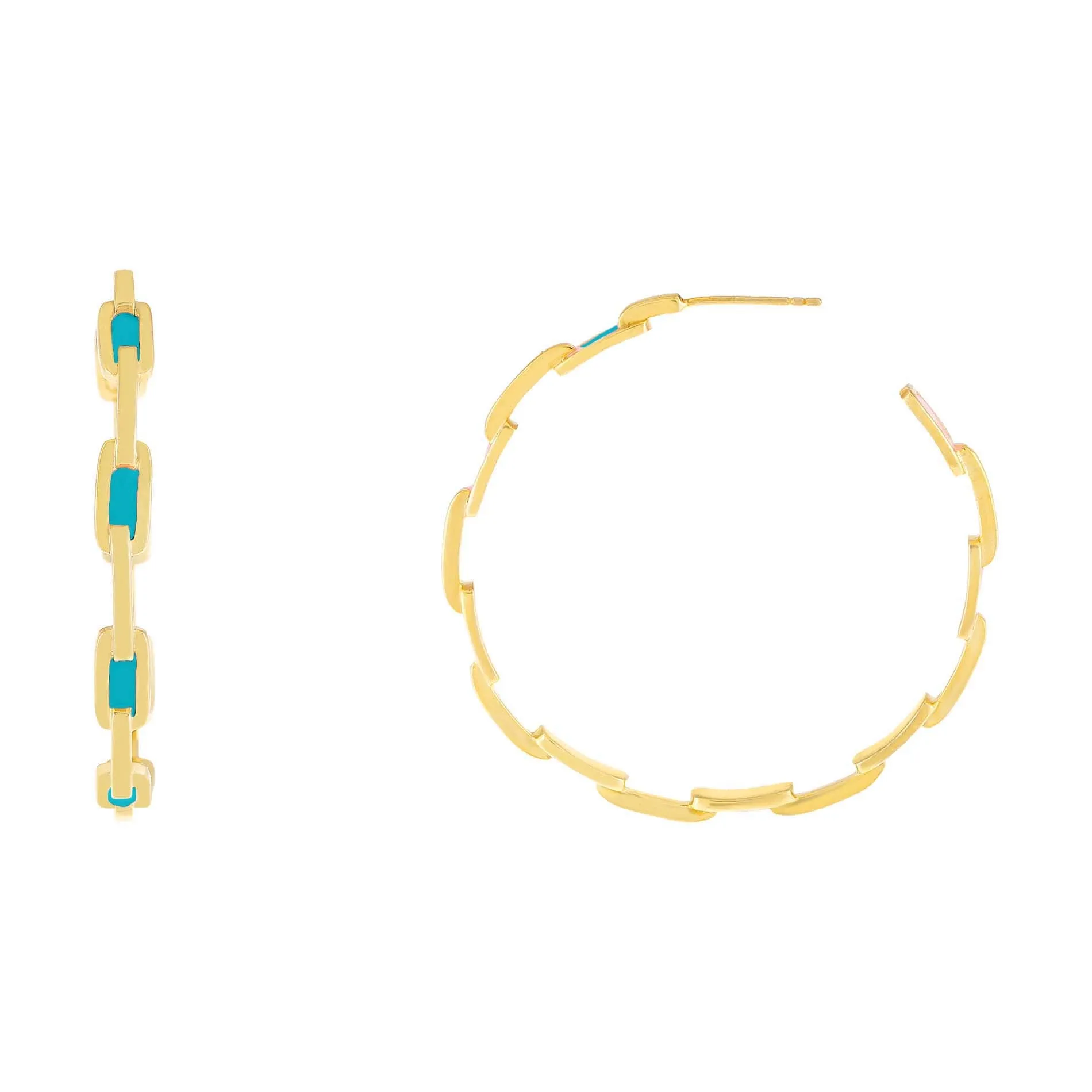 Enamel Chain Hoop Earring sold by Adina Eden's product image thumbnail 3