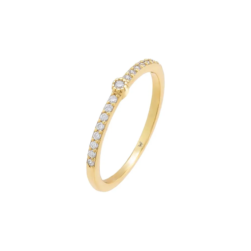 Accented Single Stone Pavé Ring sold by Adina Eden's