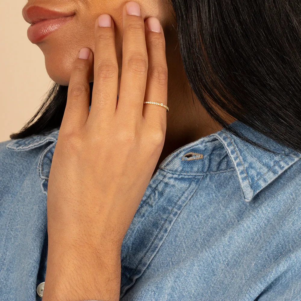 Accented Single Stone Pavé Ring sold by Adina Eden's product image thumbnail 2