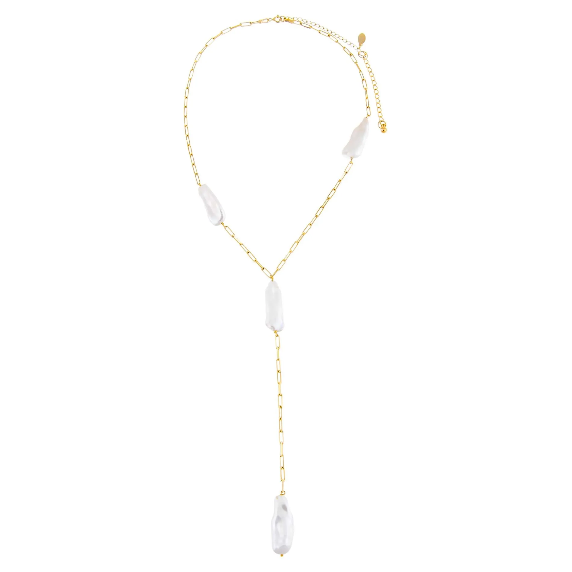 Baroque Pearl Link Lariat sold by Adina Eden's product image thumbnail 2