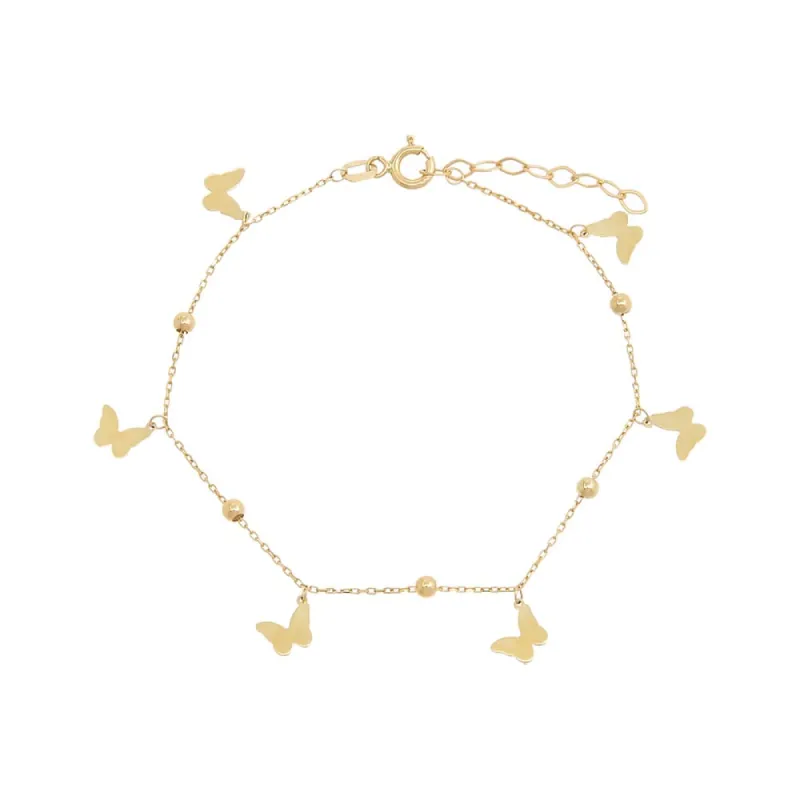 Dangling Butteflies Charm Bracelet 14K sold by Adina Eden's
