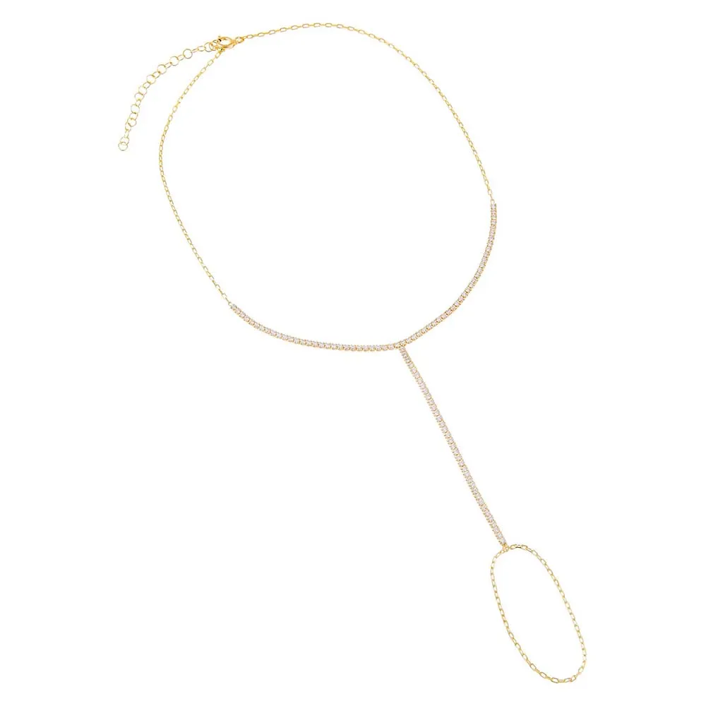 Tennis Hand Chain Bracelet sold by Adina Eden's