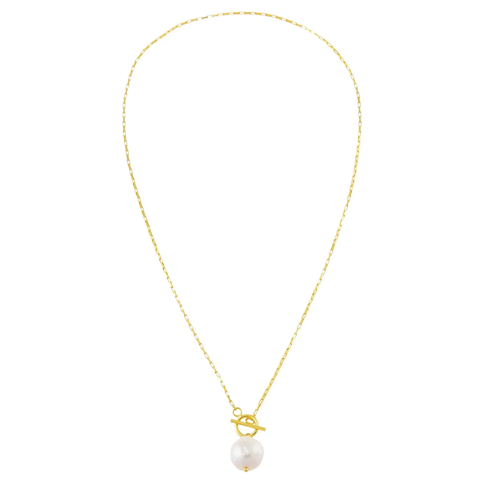 Toggle Link Pearl Necklace sold by Adina Eden's product image thumbnail 3