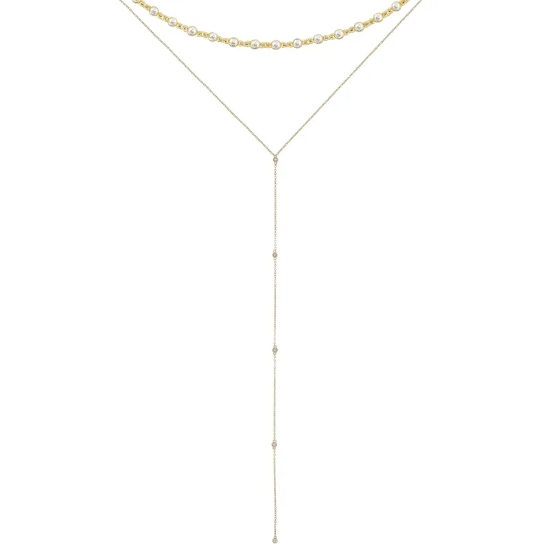 CZ Bezel Necklace Combo Set sold by Adina Eden's