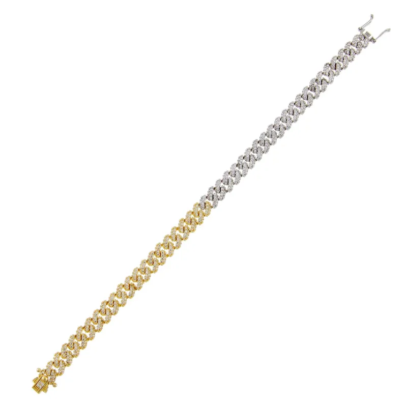 Pavé Two Tone Chain Link Bracelet sold by Adina Eden's
