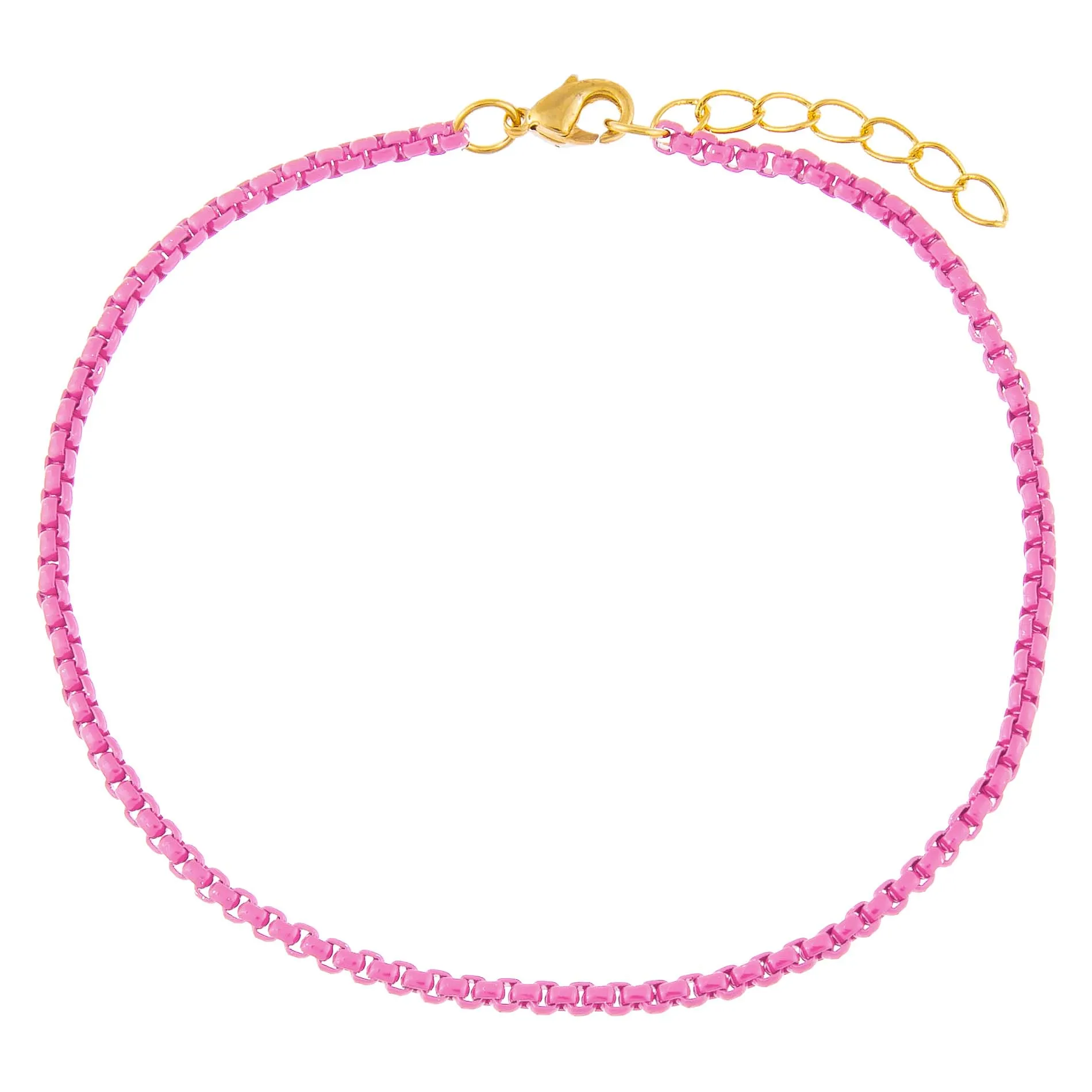 Pink Enamel Rope Chain Anklet sold by Adina Eden's