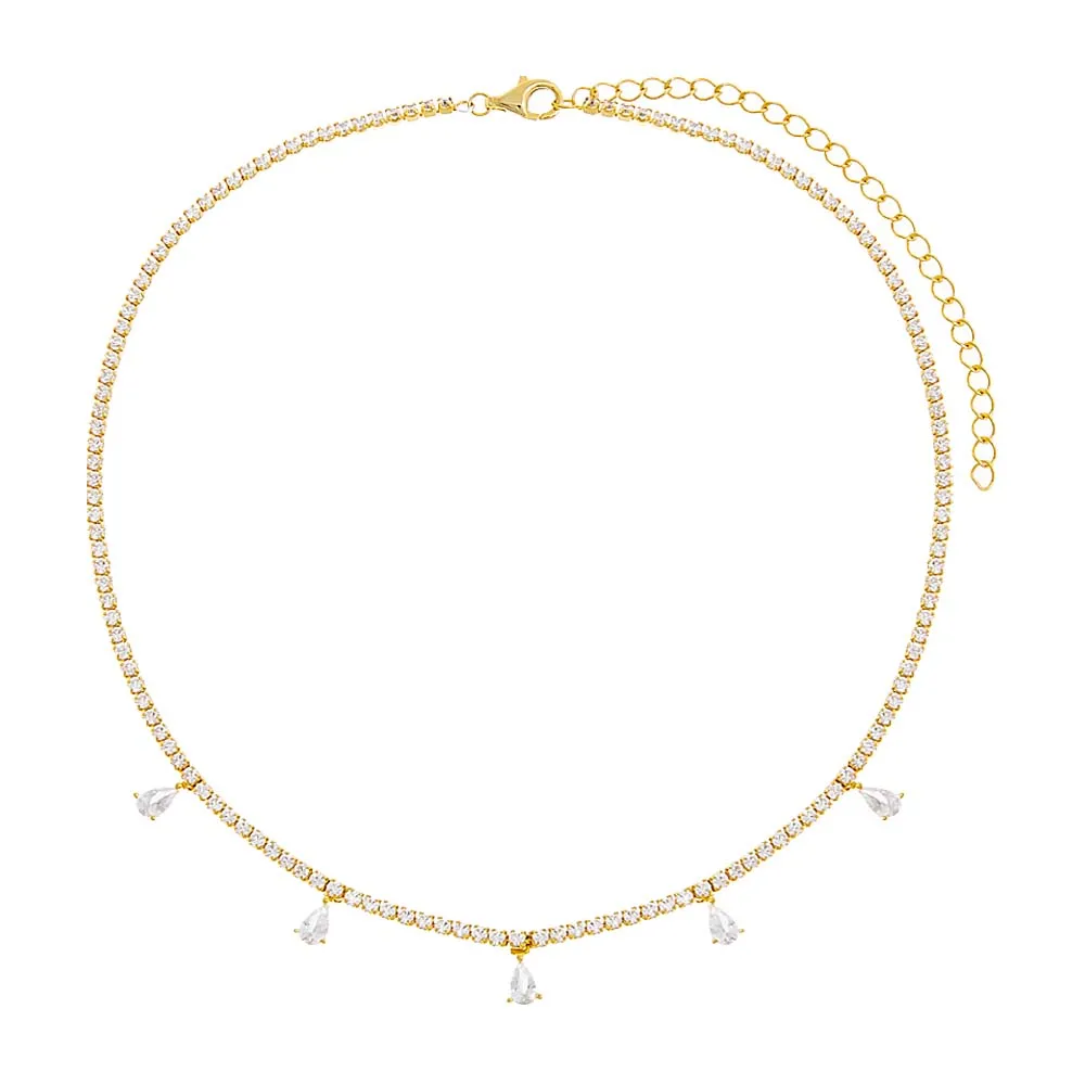 Dangling Multi Teardrop Tennis Choker sold by Adina Eden's product image thumbnail 3