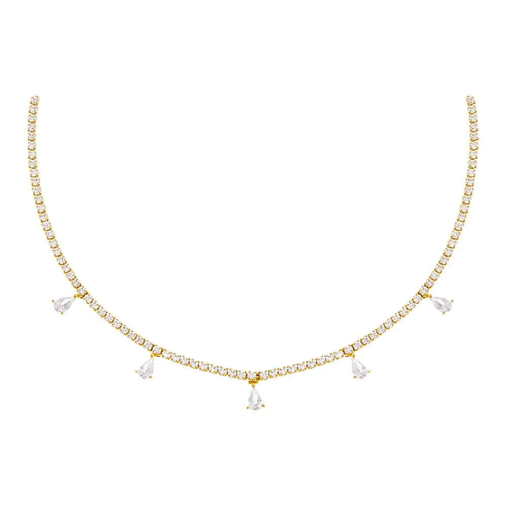 Dangling Multi Teardrop Tennis Choker sold by Adina Eden's