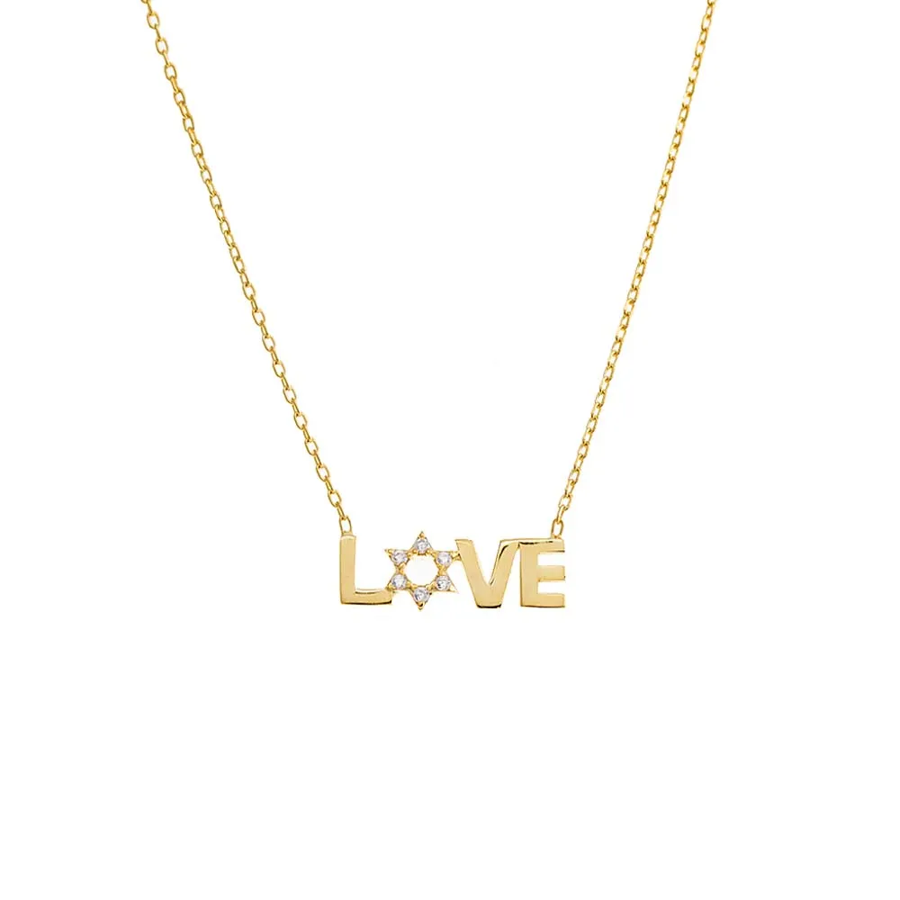 CZ Star Of David Love Necklace sold by Adina Eden's
