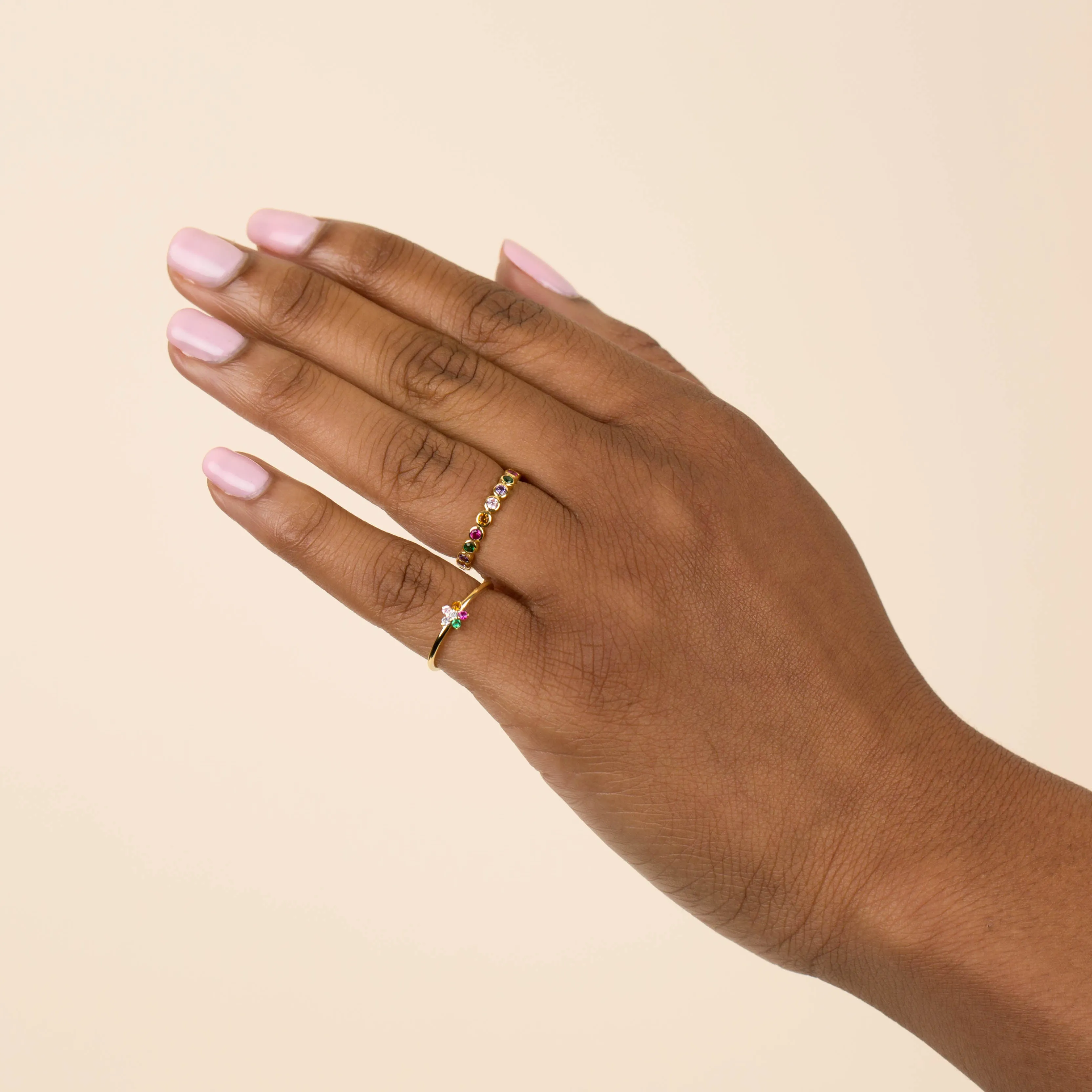 CZ Rainbow Bezel Ring sold by Adina Eden's product image thumbnail 2