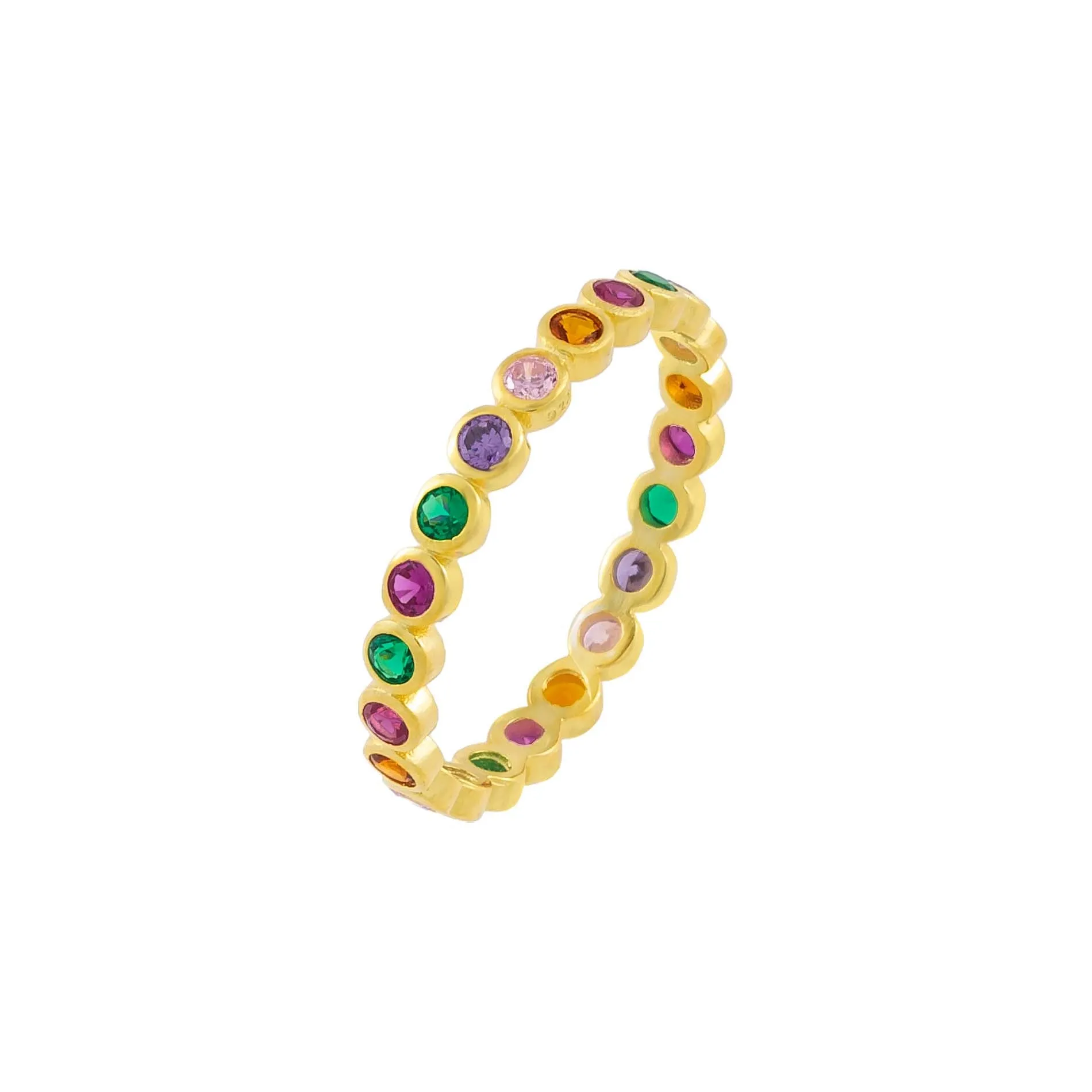 CZ Rainbow Bezel Ring sold by Adina Eden's