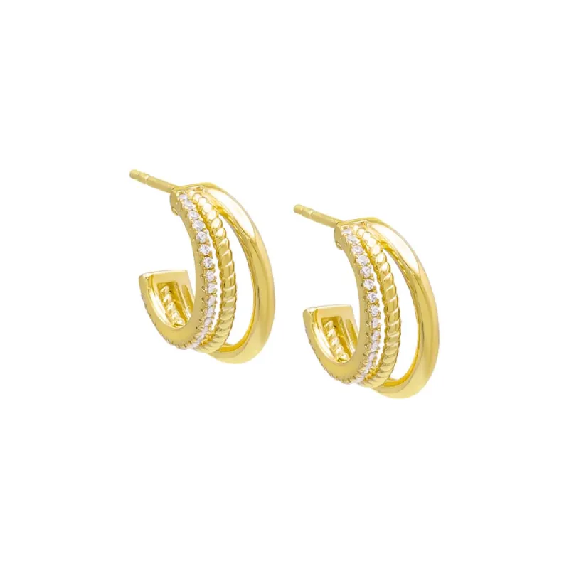 Triple Graduated Mixed Hoop Earring sold by Adina Eden's