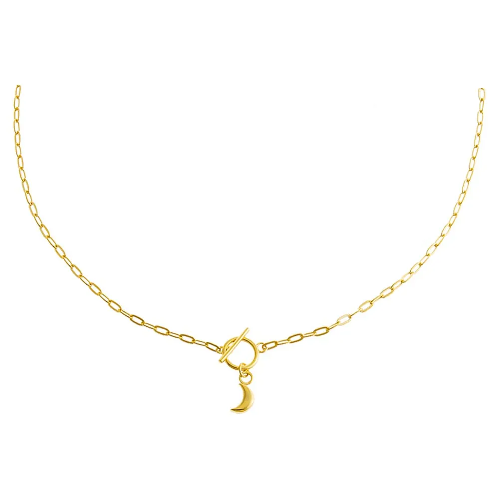 Solid Moon Toggle Necklace sold by Adina Eden's