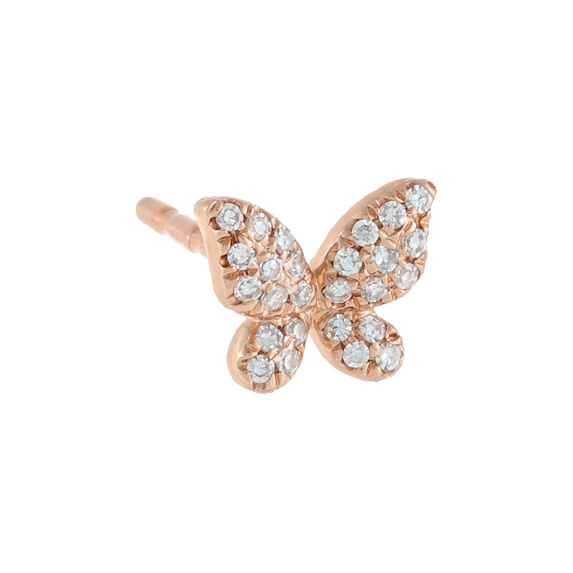 Diamond Mini Butterfly Stud Earring 14K sold by Adina Eden's product image thumbnail 4