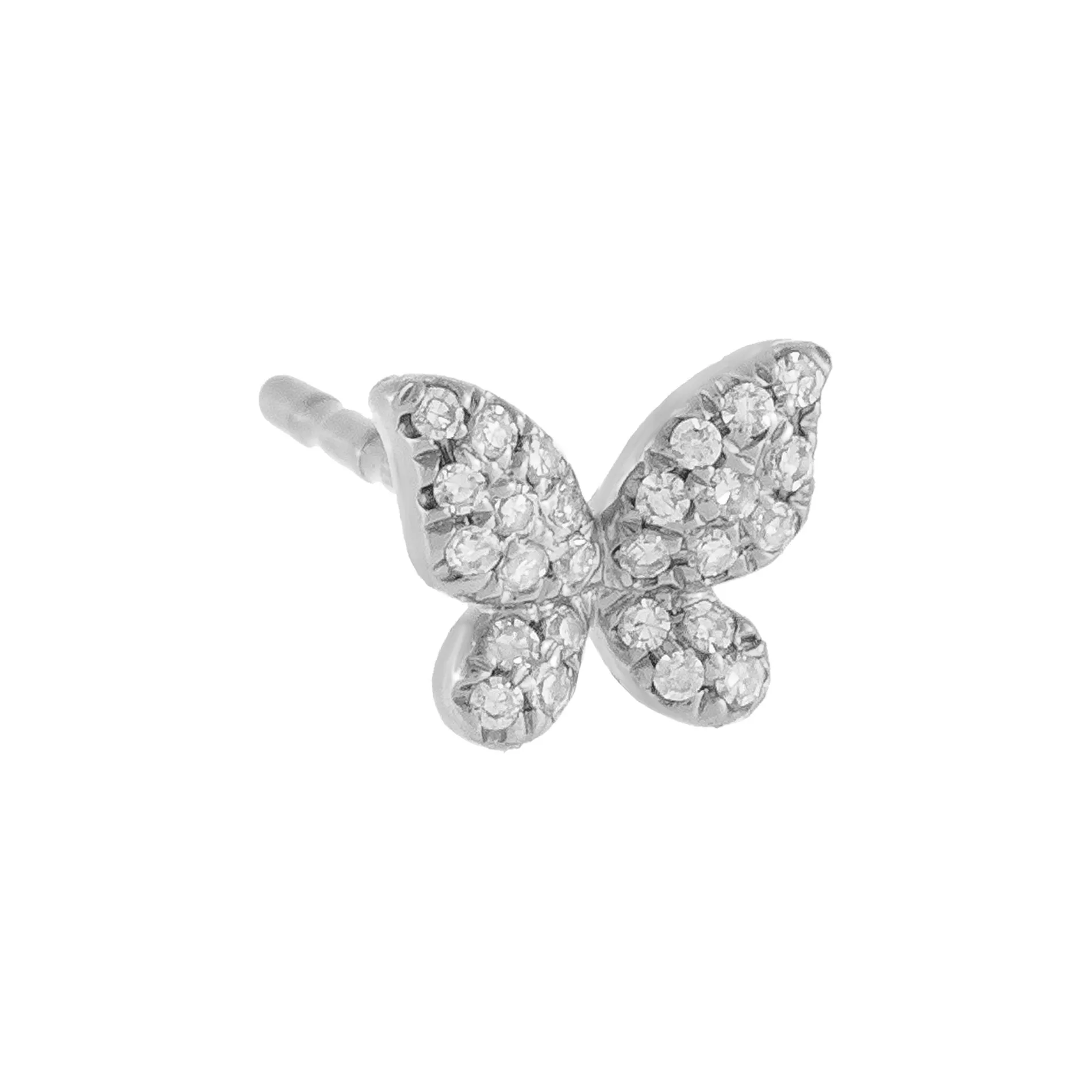 Diamond Mini Butterfly Stud Earring 14K sold by Adina Eden's product image thumbnail 3