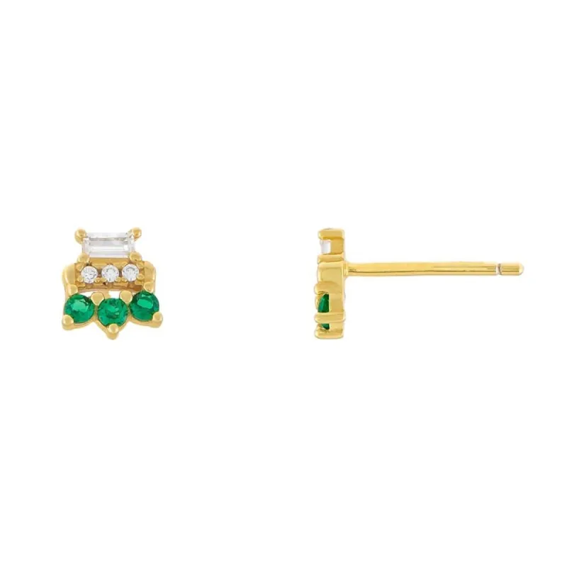 Emerald CZ Stud Earring sold by Adina Eden's