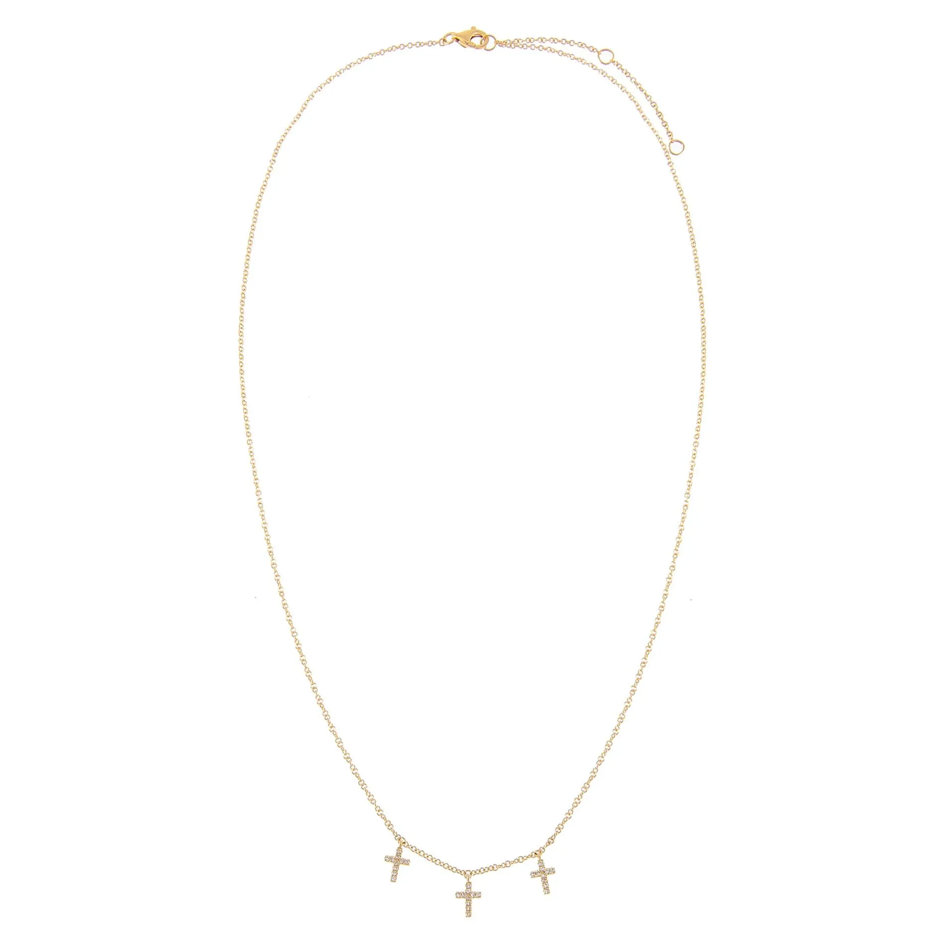 Triple Diamond Cross Necklace 14K sold by Adina Eden's product image thumbnail 3