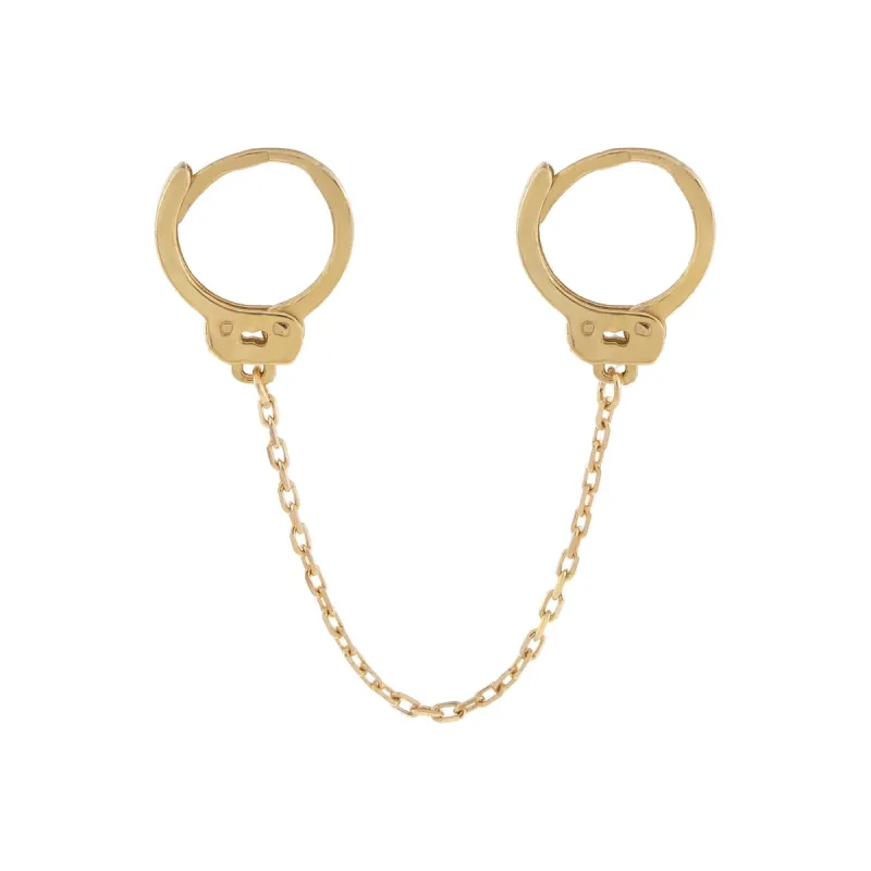 Handcuff Huggie Earring 14K sold by Adina Eden's