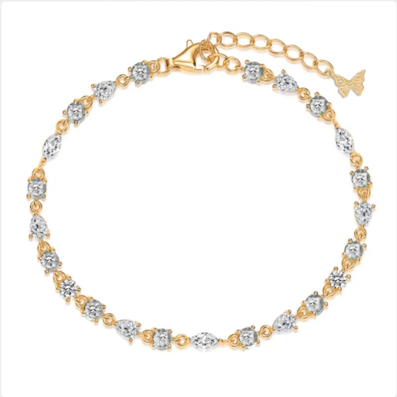 CZ Three Prong Chain Tennis Necklace sold by Adina Eden's