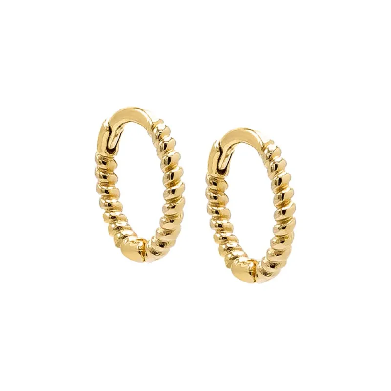 Thin Twisted Cartilage Huggie Earring 14K sold by Adina Eden's
