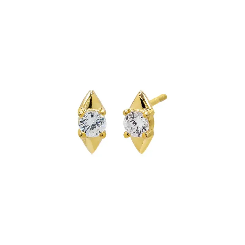 CZ/Solid Stud Earring sold by Adina Eden's