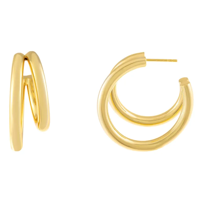 Solid Double Hoop Earring sold by Adina Eden's