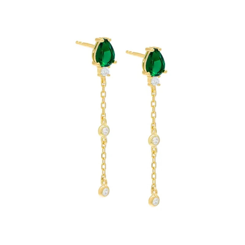 Dangling CZ Drop Stud Earring sold by Adina Eden's
