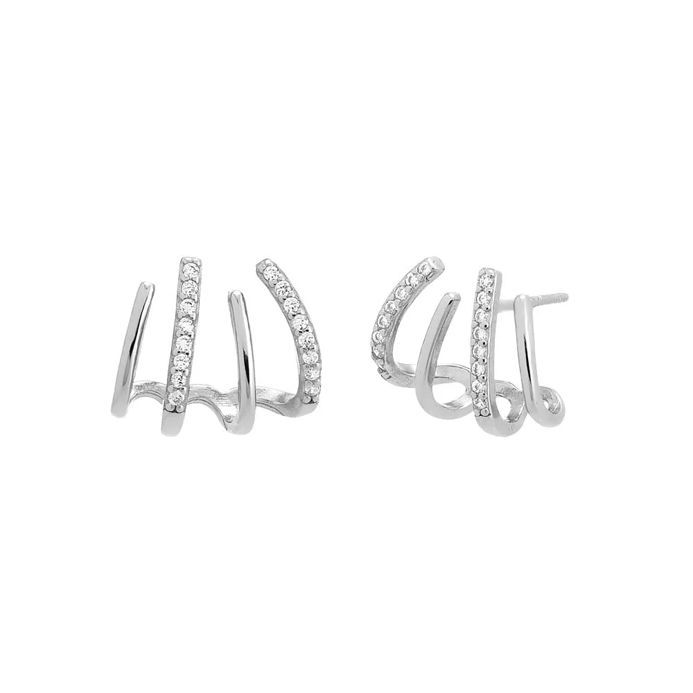 Solid/Pave Multi Claw Stud Earring sold by Adina Eden's product image thumbnail 3