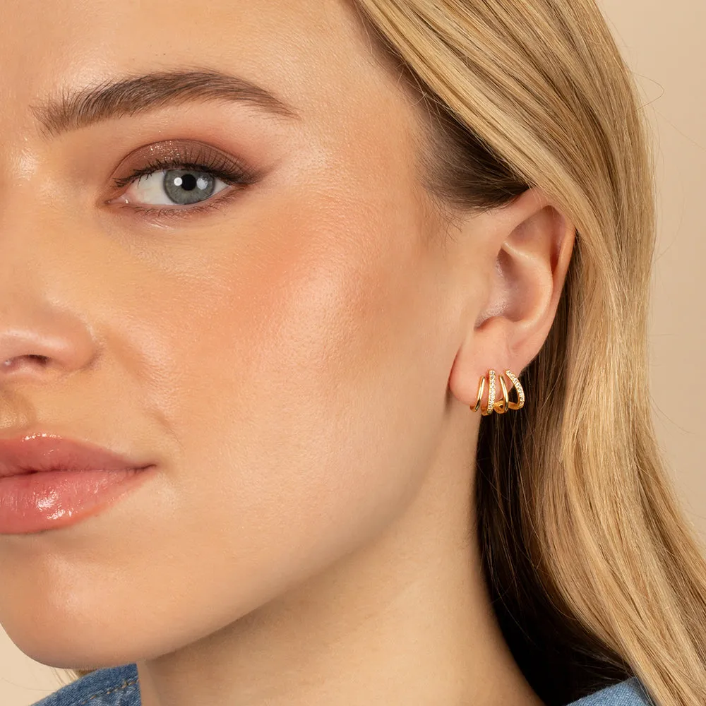 Solid/Pave Multi Claw Stud Earring sold by Adina Eden's product image thumbnail 4