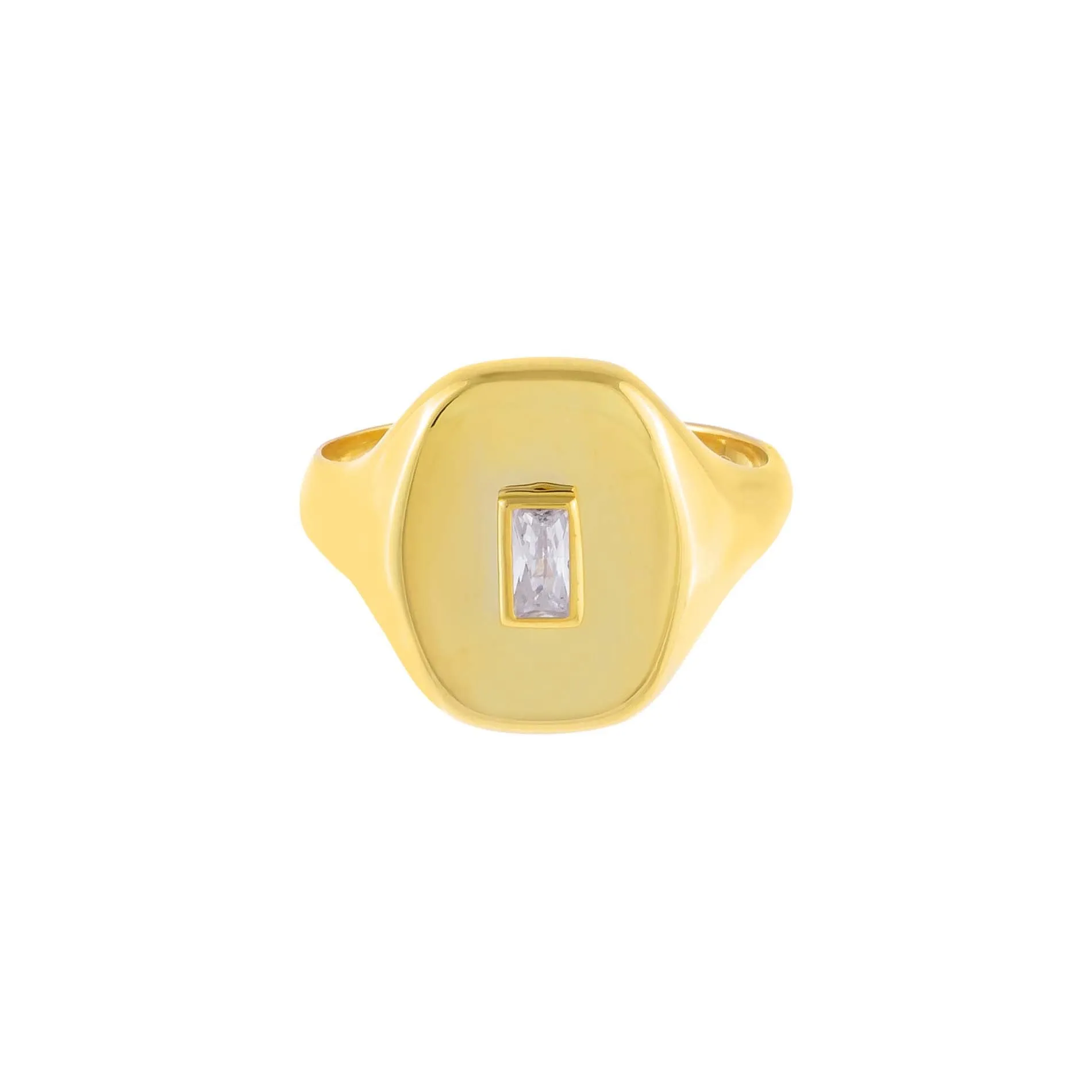 CZ Baguette Signet Ring sold by Adina Eden's product image thumbnail 3