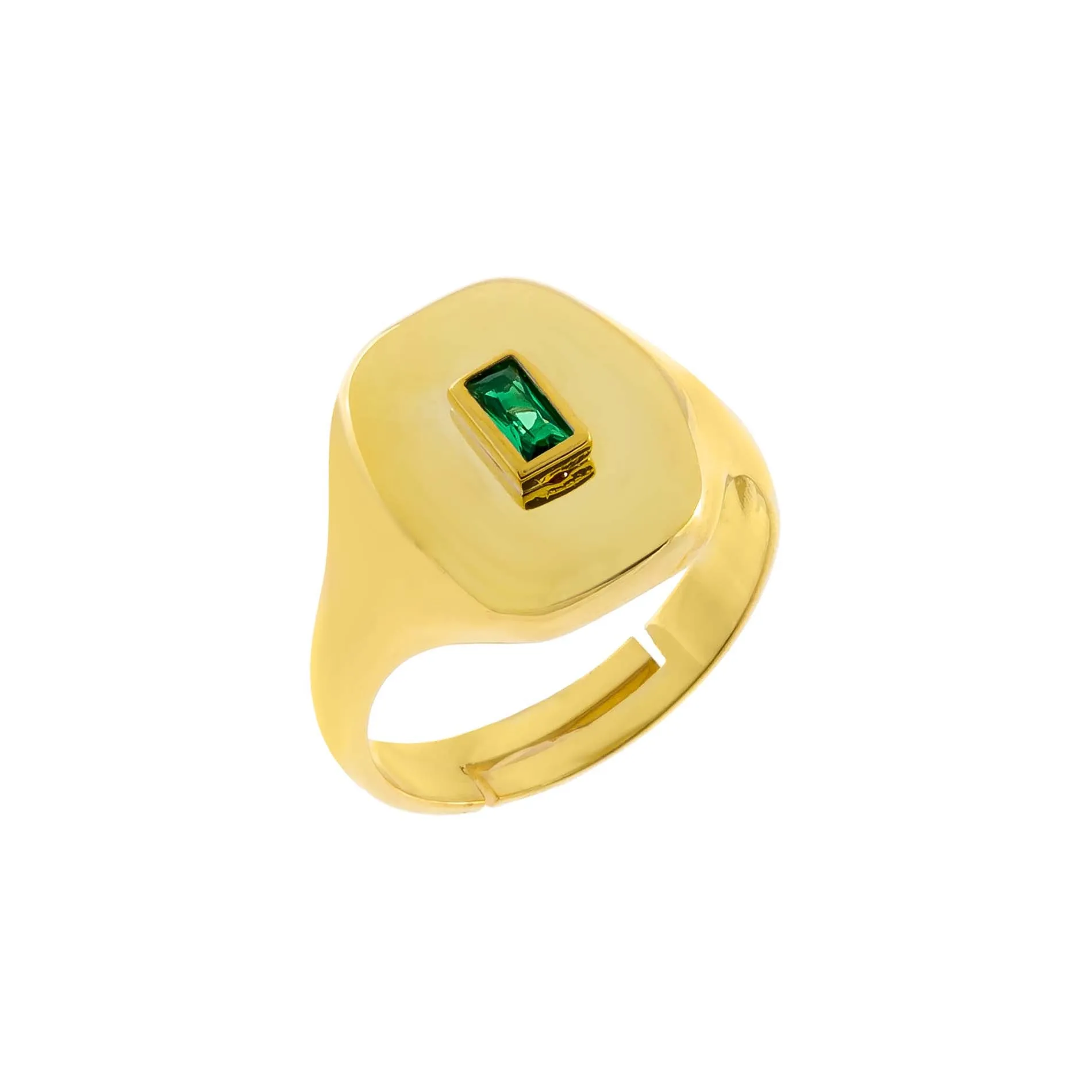 CZ Baguette Signet Ring sold by Adina Eden's product image thumbnail 4
