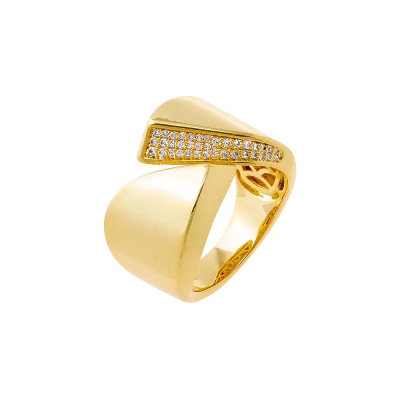 Solid/Pave Open Claw Wide Ring made by Adina Eden's