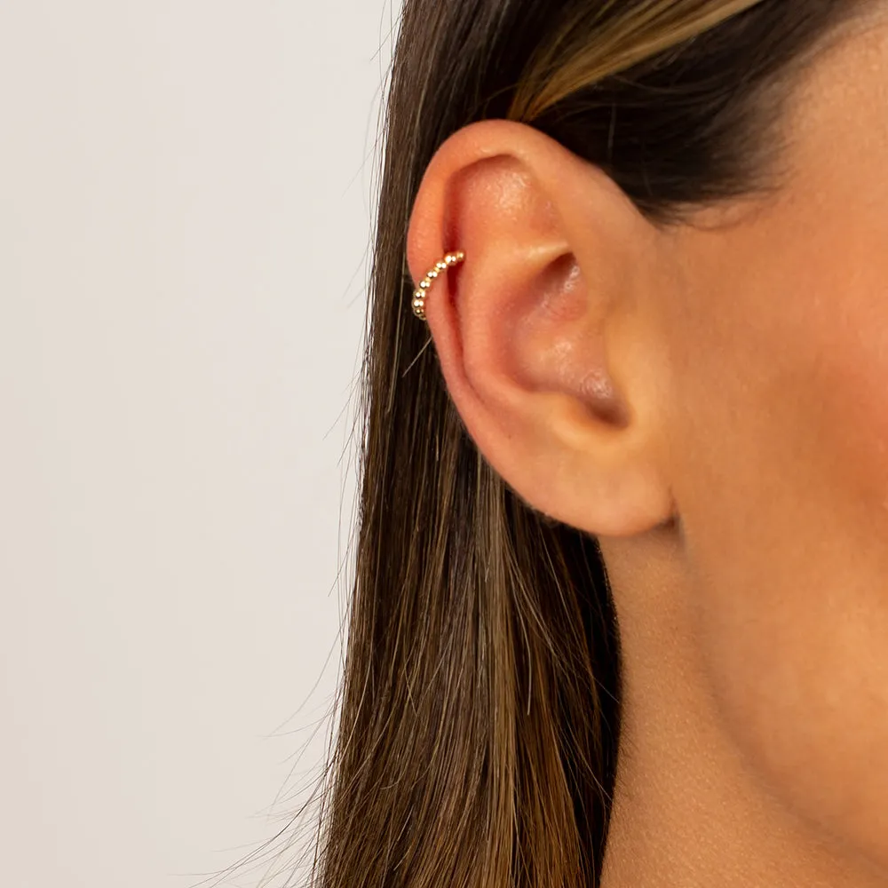 Solid Beaded Ear Cuff 14K sold by Adina Eden's product image thumbnail 2