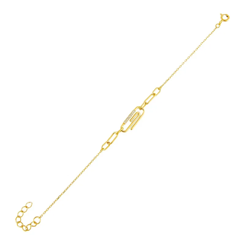 CZ Paperclip Link Bracelet sold by Adina Eden's