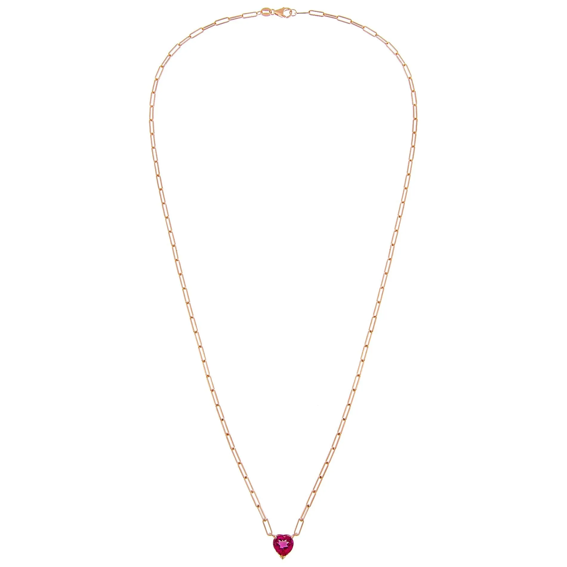 Diamond Topaz Heart Link Necklace 14K sold by Adina Eden's product image thumbnail 2