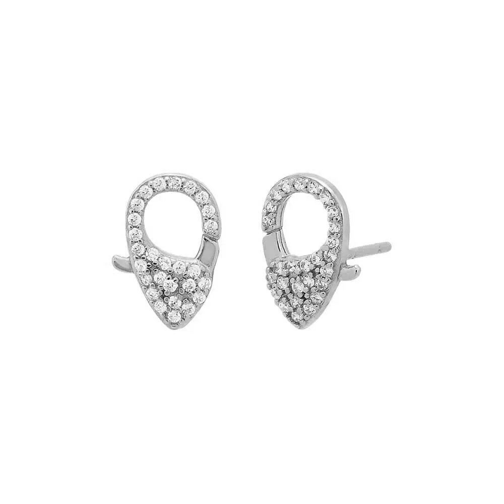 Mini Pavé Clasp Stud Earring sold by Adina Eden's product image thumbnail 4