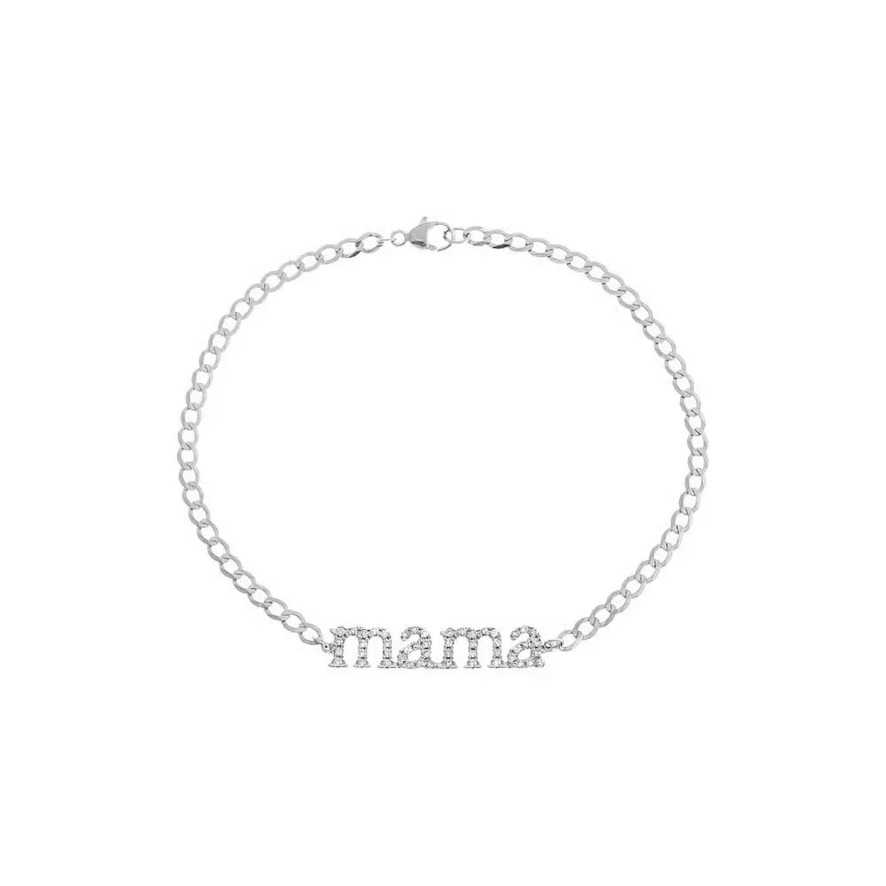 Diamond Pave Mama Lowercase Bracelet 14K sold by Adina Eden's product image thumbnail 2