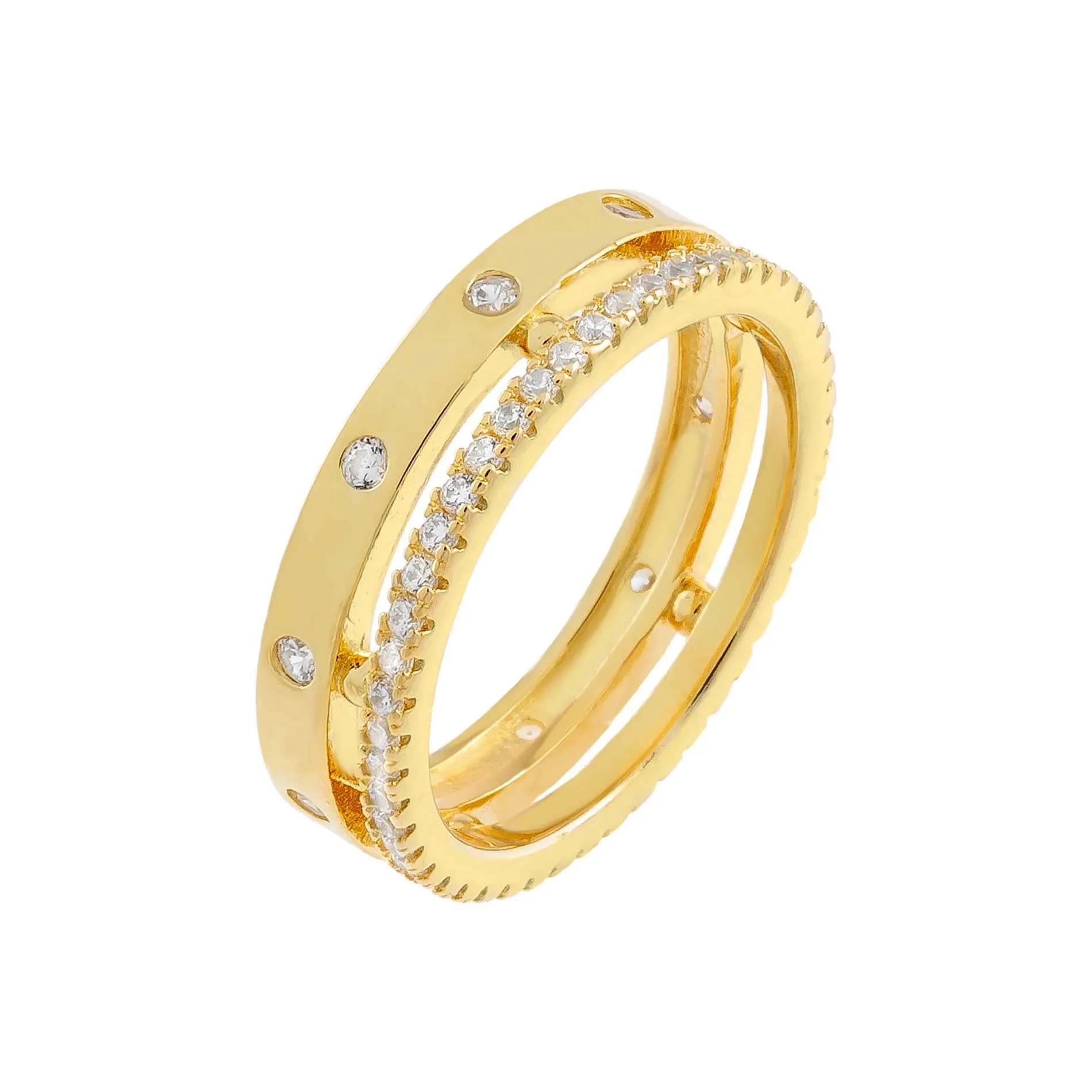 CZ Double Row Ring sold by Adina Eden's