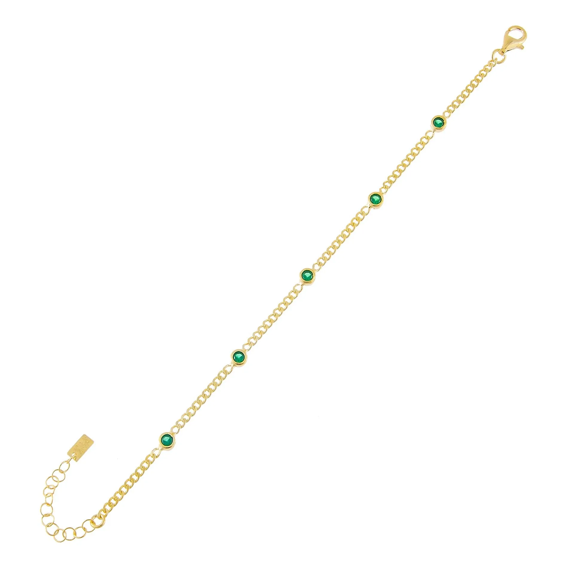 CZ Colored Cuban Chain Bracelet sold by Adina Eden's product image thumbnail 3