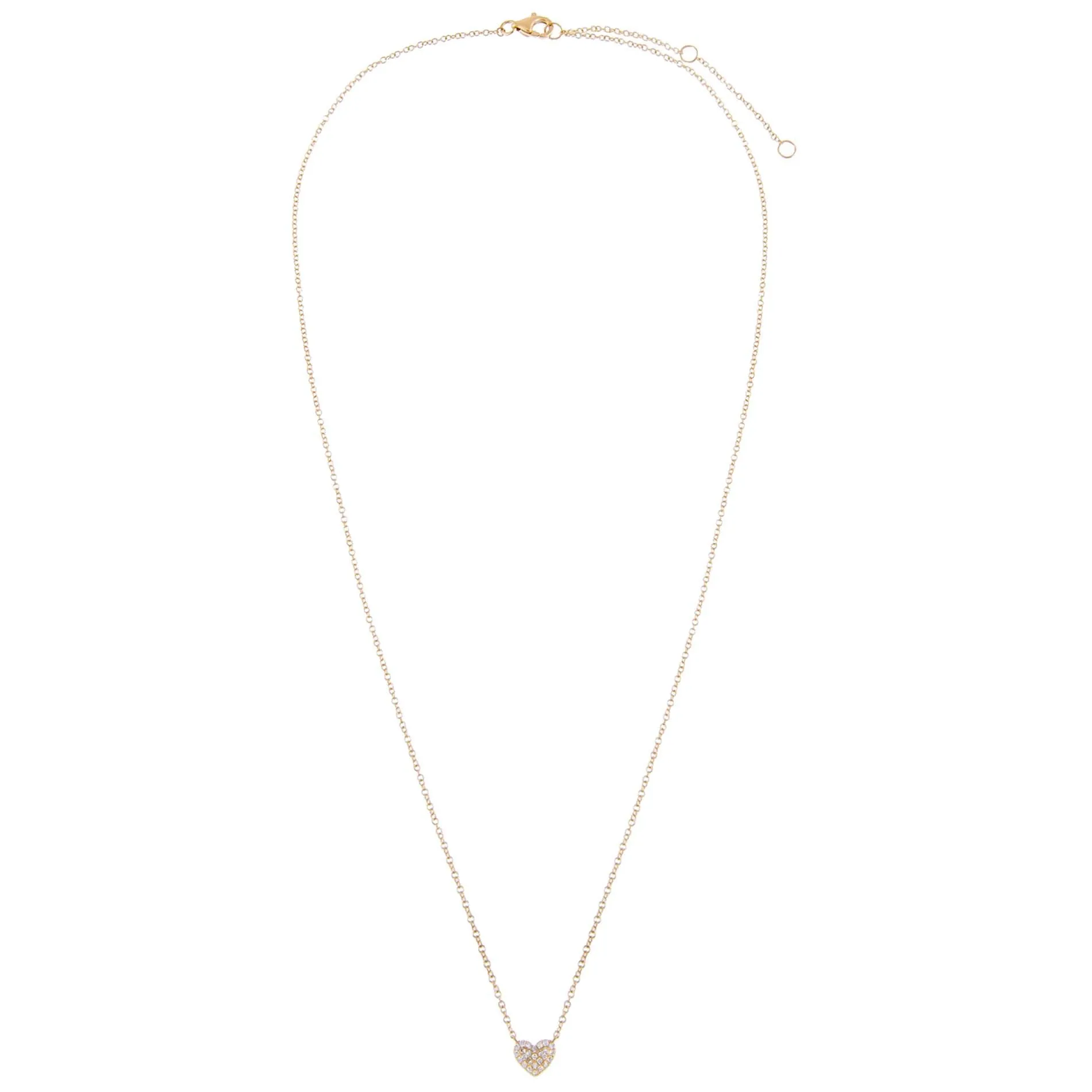 Mini Pavé Diamond Heart Necklace 14K sold by Adina Eden's product image thumbnail 3