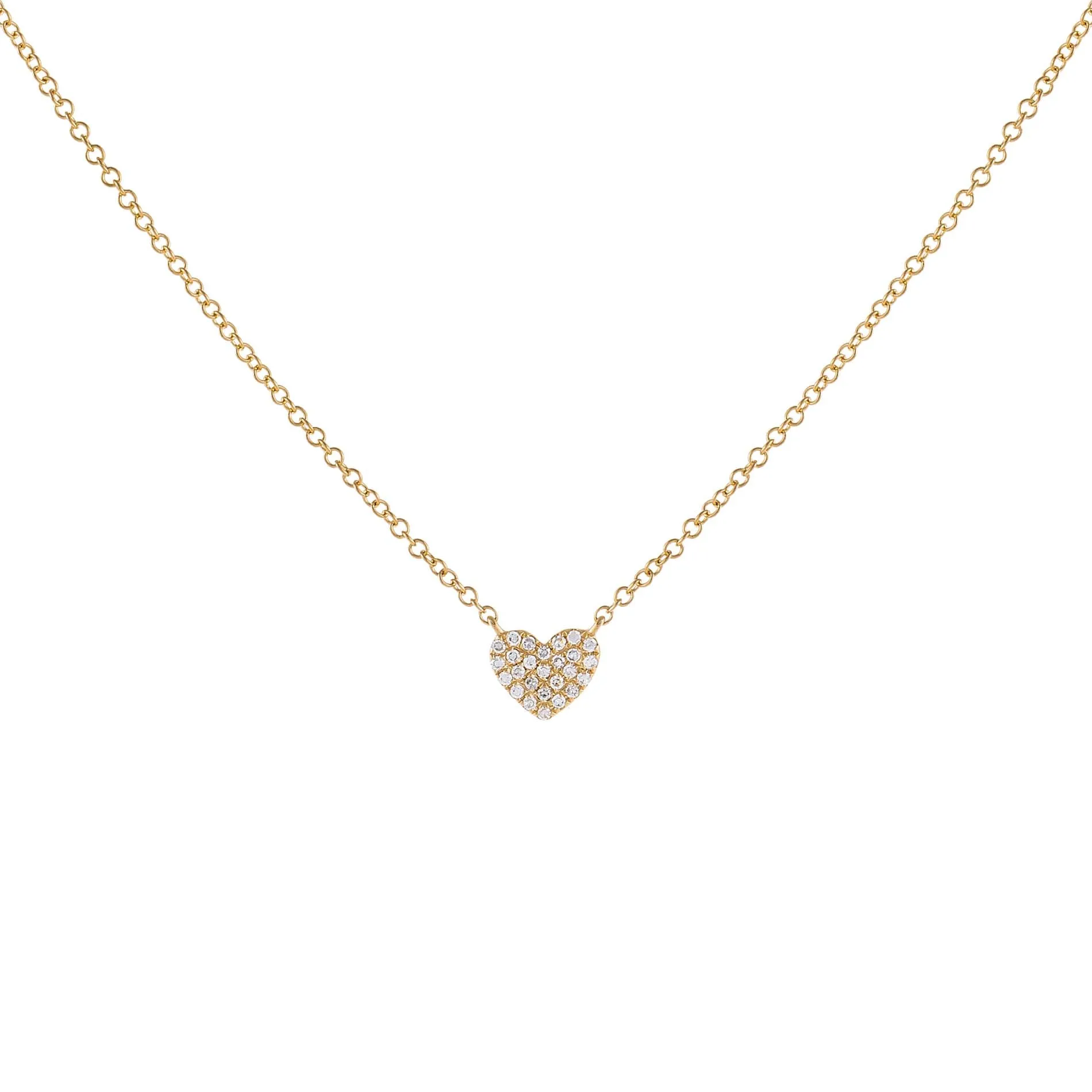 Mini Pavé Diamond Heart Necklace 14K sold by Adina Eden's
