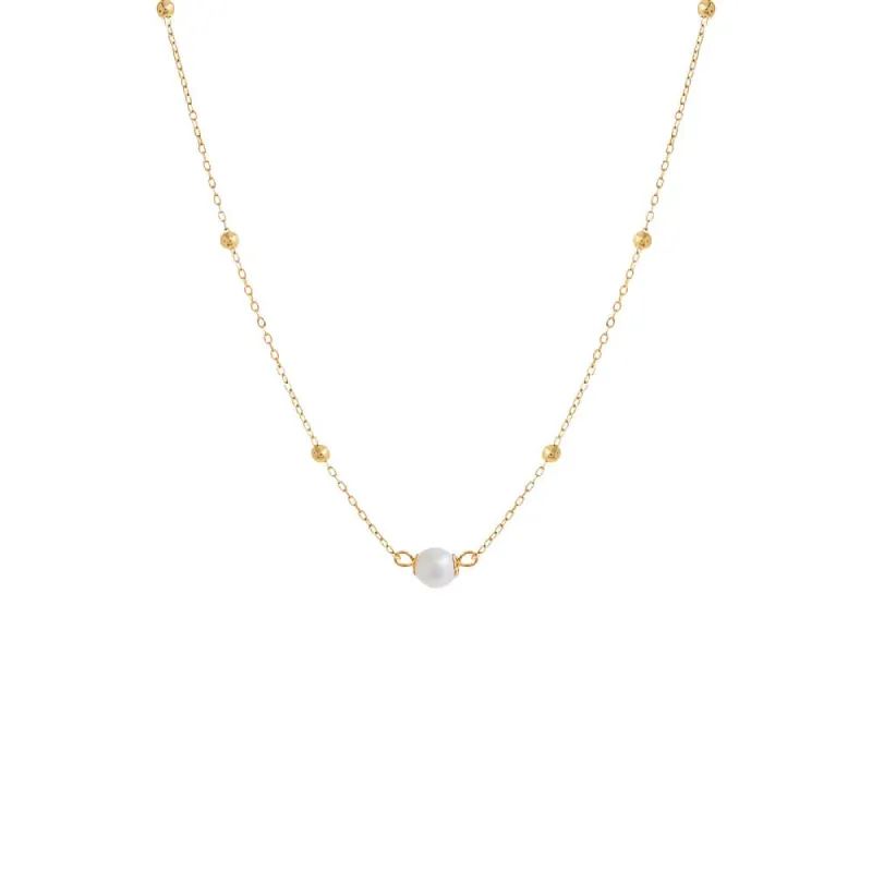 Pearl Ball Chain Necklace sold by Adina Eden's