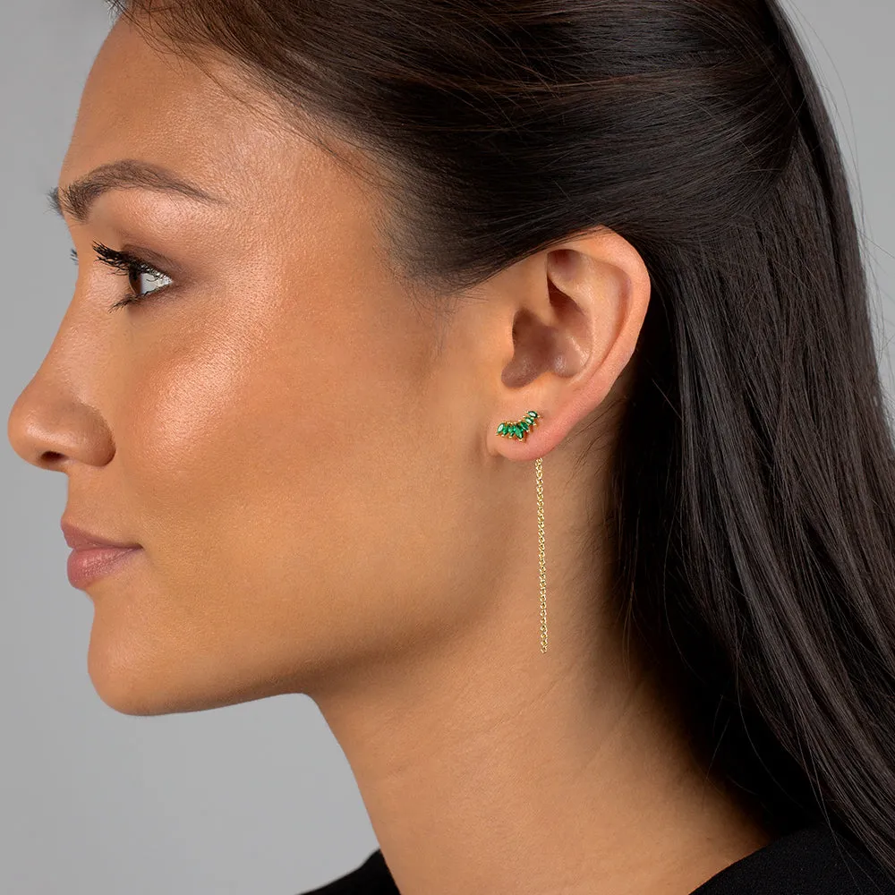 Colored Marquise Curved Bar Drop Stud Earring sold by Adina Eden's product image thumbnail 2