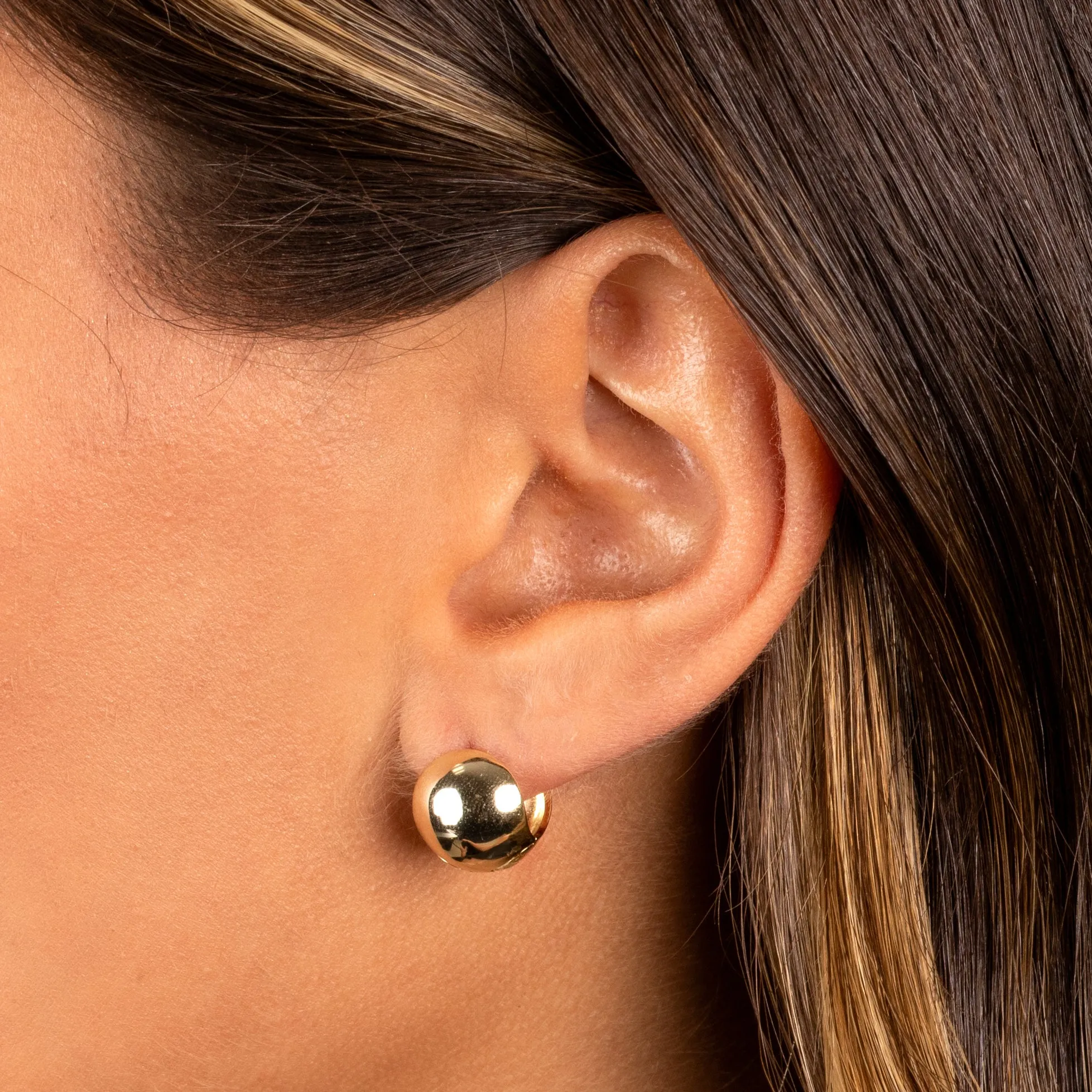 Super Wide Chunky Huggie Earring sold by Adina Eden's product image thumbnail 2