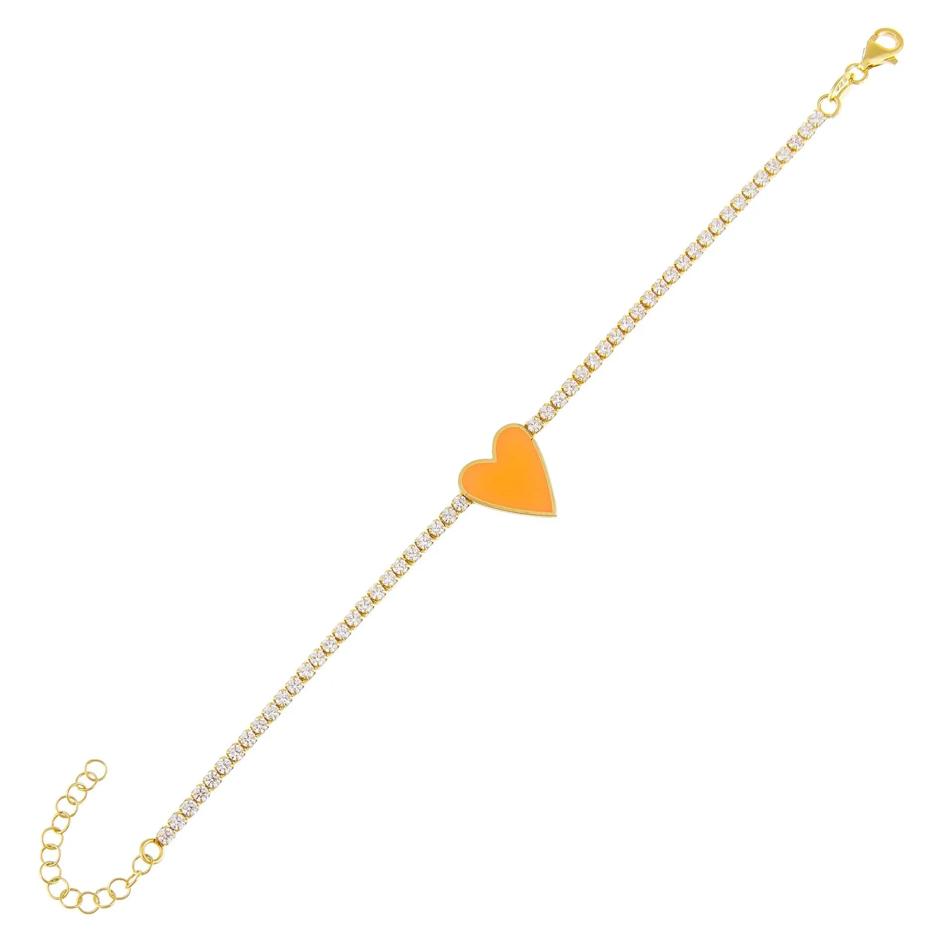 Neon Enamel Heart Tennis Bracelet sold by Adina Eden's