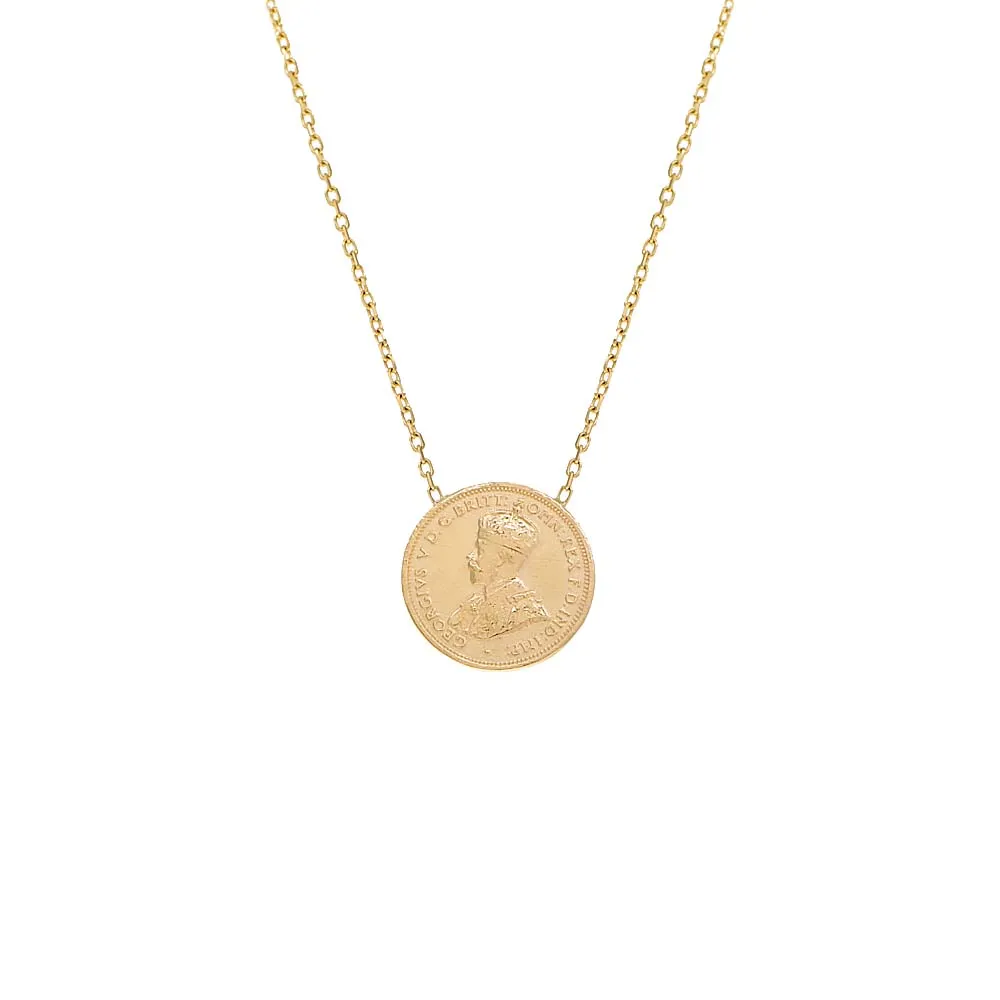 Double Sided Vintage Coins Necklace 14K sold by Adina Eden's
