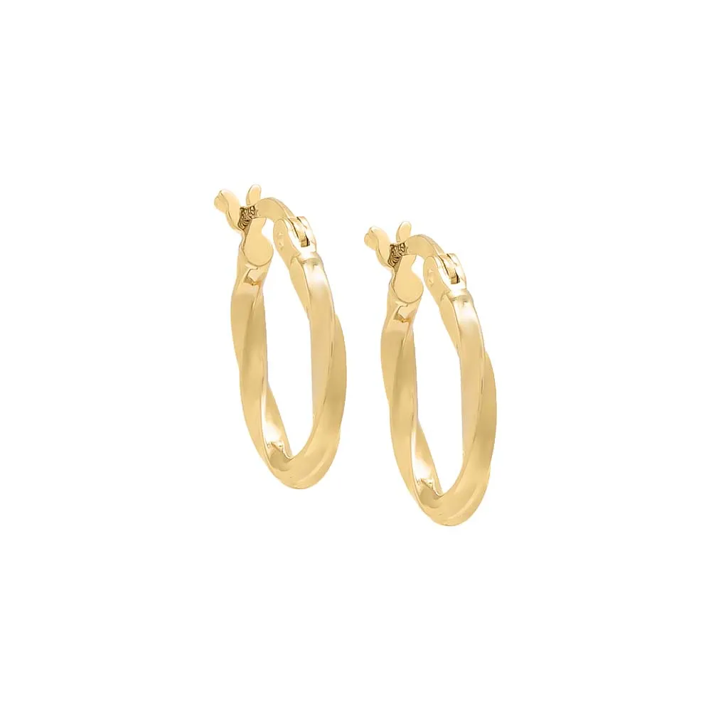 Mini Twisted Huggie Earring 14K sold by Adina Eden's