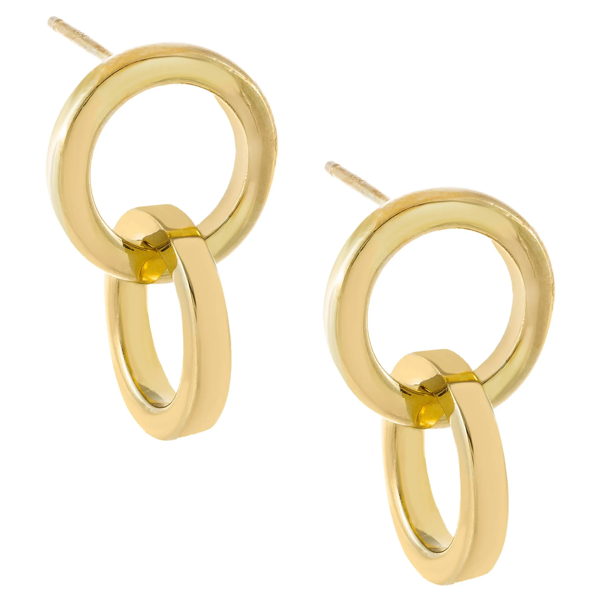 Solid Double Circle Huggie Earring sold by Adina Eden's